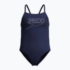 Gyerek egyrészes fürdőruha Speedo Endurance+ Logo Thinstrap peacoat