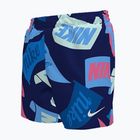 Nike Tossed Flags 4" Volley gyermek úszónadrág éjfekete tengerészkék