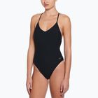 Női egyrészes fürdőruha Nike Swoosh Link Y-Back fekete