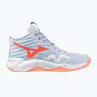 Női röplabda cipő Mizuno Wave Momentum Pro Mid blue finch/lava orange/flamingo coral