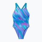 Gyerek egyrészes fürdőruha Speedo Allover Pwerbackback moonlight lavender/hyper teal