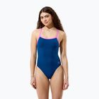 Női egyrészes fürdőruha Speedo Solid Turnback denim teal