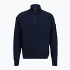 Férfi pulóver Dovre Ribbed Knit Half Zip navy