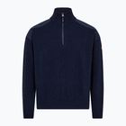 Férfi pulóver Dovre Ribbed Knit Half Zip navy