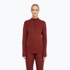 Női Termoaktiv pulóver Dovre Wool Zip burgundy