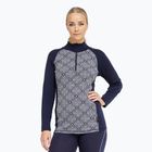 Női Termoaktiv pulóver Dovre Wool Organic Half Zip navy