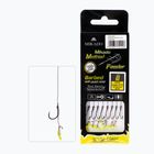 Mikado metódusú előke push stop horoggal + fonott zsinór 8db barna HMFB212P