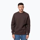 Férfi pulóver Pitbull Small Logo Crewneck dark chocolate