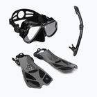 AQUASTIC fekete snorkeling szett Maszk + Uszony + Pipa MSFA-01SC