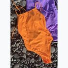 Női egyrészes fürdőruha Clap Dwuwarstwowy Wiązany summer orange
