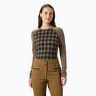 Női hőaktív pulóver Helly Hansen Lifa Merino Midweight Graphic Crew sepia houndstooth aop