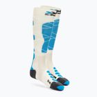 Női sízokni X-Socks Ski Silk Merino 4.0 fehér/fekete/türkiz színű sízokni