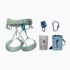 Női hegymászó szett hevederrel Black Diamond Momentum Harness csomag pasztell zöld színben