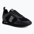 EA7 Emporio Armani fekete-fehér szarvasbőr tripla fekete micropunch cipők