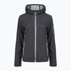Női trekking pulóver CMP 34H6376 Fix Hood black/cement
