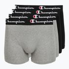 Férfi boxer nadrág Champion Trunk Knit oxford grey melange/oxford grey melange/black