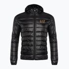 Férfi kabát EA7 Emporio Armani Train Core ID Down Light Hoodie black/gold logo