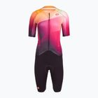 Női kerékpáros overall Castelli Free Sanremo 3 SS In dark night shade/vivid orange-bright rose