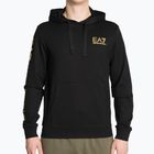 Férfi pulóver EA7 Emporio Armani Train Logo Series Hoodie Extended Logo Coft black/gold logo