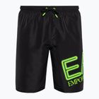 Férfi fürdősort EA7 Emporio Armani Water Sport Logo Bermuda nero/fluo lime