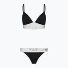 Női kétrészes fürdőruha EA7 Emporio Armani Water Sports BW Maxi Logo bianco/nero