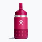 Hydro Flask széles szájú, szalmaszíves fedél és bakancs 355 ml-es termikus palack rózsaszín W12BSWBB623