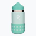 Hydro Flask széles szájú, szalmaszíves fedéllel és bakanccsal ellátott 355 ml-es termikus palack Dew W12BSWBB441