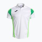 Férfi teniszpóló Joma Montreal fehér/fluor zöld