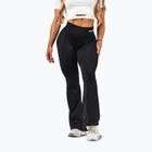 Női edzőleggingsek NEBBIA Flow Seamless High Waist Sculpting Flared Black