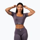 Női edzőtop  NEBBIA Flow Seamless dark grey