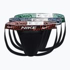 Férfi alsó Nike Dri-FIT Everyday Cotton Stretch Jock Strap 3 darab black/red/aquarius blue/stadium green