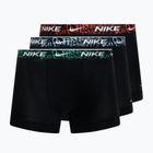 Férfi boxeralsó Nike Everyday Cotton Stretch Trunk 3 darab black/red/aquarius blue/stadium green