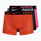 Férfi boxeralsó Nike Dri-FIT Cotton Trunk 3 darab picante red/laser fuchsia/black