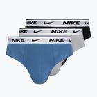 Férfi alsó Nike Everyday Cotton Stretch Brief 3 darab star blue/wolf grey/black white