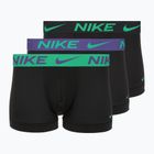 Férfi boxeralsó Nike Dri-Fit Essential Micro Trunk 3 pár fekete zöld sokk/vadlila/fekete szöveg wb