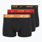 Férfi Nike Everyday Cotton Stretch Trunk boxeralsó 3 pár kék/egyetemi piros/búzakék arany/fekete magas fényű wb