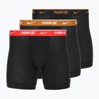 Férfi Nike Everyday Cotton Stretch boxeralsó 3 pár fekete light crimsn/desrt okkersárga/fekete derékszíjjal