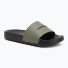 Calvin Klein férfi flip-flop HM0HM01063 Chuncky Pool Slide Rub Smokey Olive/Fekete Chuncky Pool Slide Rub Smokey Olive/Black