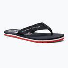 Női flip-flop papucs Tommy Hilfiger Global Stripes Flat Beach Sandal red white blue