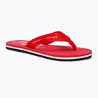 Női flip-flop papucs Tommy Hilfiger Global Stripes Flat Beach Sandal fierce red