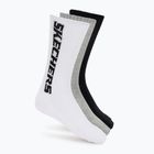 Zokni SKECHERS Terry Crew 1/2 3 pack grey/black