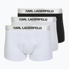 Férfi boxeralsó KARL LAGERFELD Elastic Trunk 3 pár black/white/grey