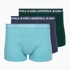 Férfi boxerek KARL LAGERFELD Logo Trunk Multiband 3 pár dark sea/indigo/blue