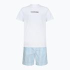 Férfi pizsama Calvin Klein LV00NM2903 classic white top/aurora stripe