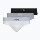 Férfi alsónadrág Calvin Klein LV00NB4471 Hip Brief 3 pairs black/misty grey/white