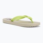 Női flip-flop papucsok Tommy Jeans Logo Summer white clay/lime essence