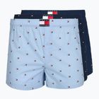 Férfi boxer nadrág Tommy Hilfiger Woven Boxer Print 3 pack chambray flag/carb navy/c navy flag