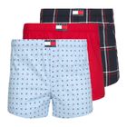 Férfi boxer nadrág Tommy Hilfiger Woven Boxer Print 3 pack rwb foulard/med red/rwb w chck