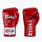 Fairtex Pro Competition Boxing kesztyű Locked Thumb bőr piros
