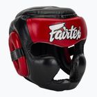 Box fejvédő Fairtex Diagonal Vision Sparring Headguard - Full Head Coverage black/red